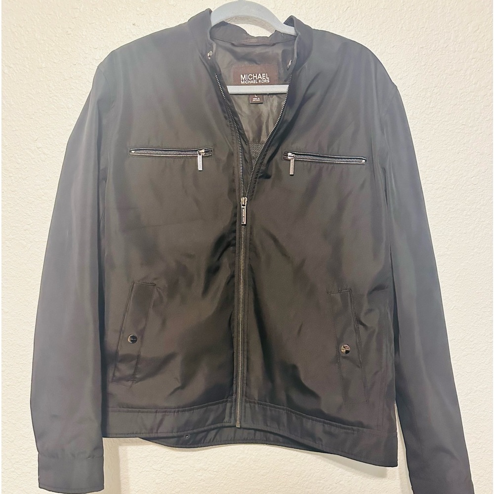 Michael Kors Bomber Jacket Sz large BLACK